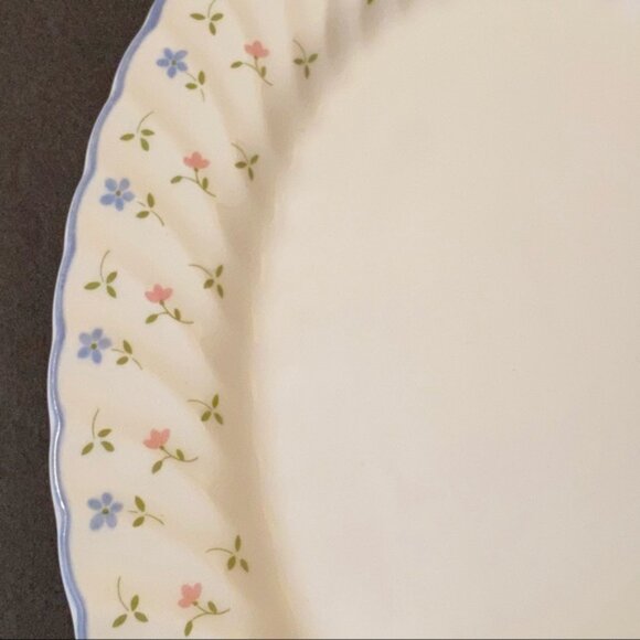 JOHNSON BROTHERS MELODY WHITE FLORAL CHINA PLATTER 12” HOME DINING SERVEWARE - Picture 4 of 9
